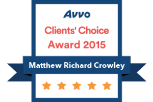 Avvo Client's Choice Award 2015 Matthew Richard Crowley - Badge