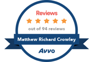 Avvo 5 Stars Reviews out of 94 reviews Matthew Richard Crowley - Badge