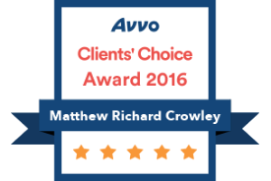 Avvo Client's Choice Award 2016 Matthew Richard Crowley - Badge